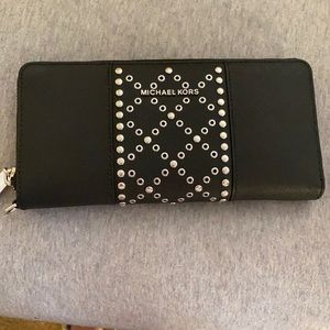 Michael Kors Black Silver Studded Wallet
